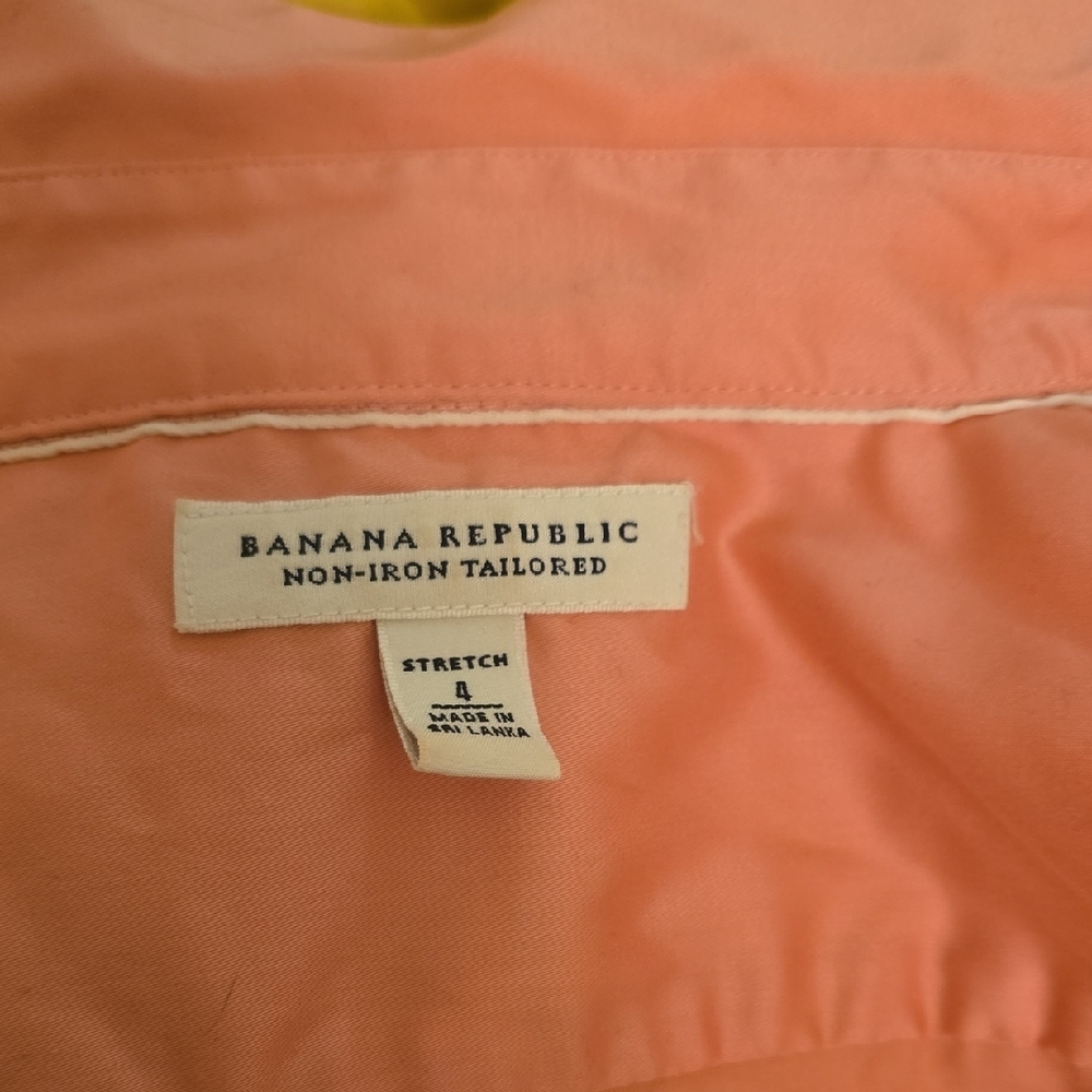 Banana Republic Non-Iron Tailored Dress Shirt Coral 4 - Picture 5 of 7